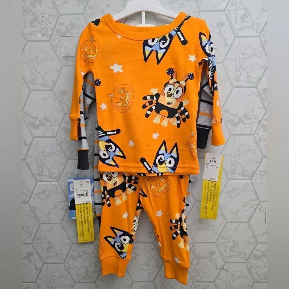 Bluey Halloween Pajamas Set Girl Boy Toddler Bingo Dog Disney Cotton